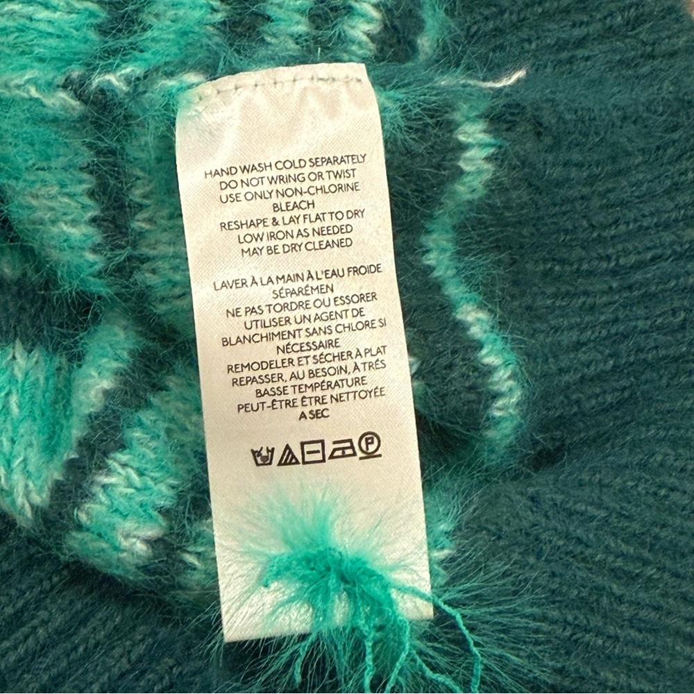 Anthropologie Pilcro Eyelash Short-Sleeve Jumper Women’s Sz Small Green Preppy - Picture 5 of 9